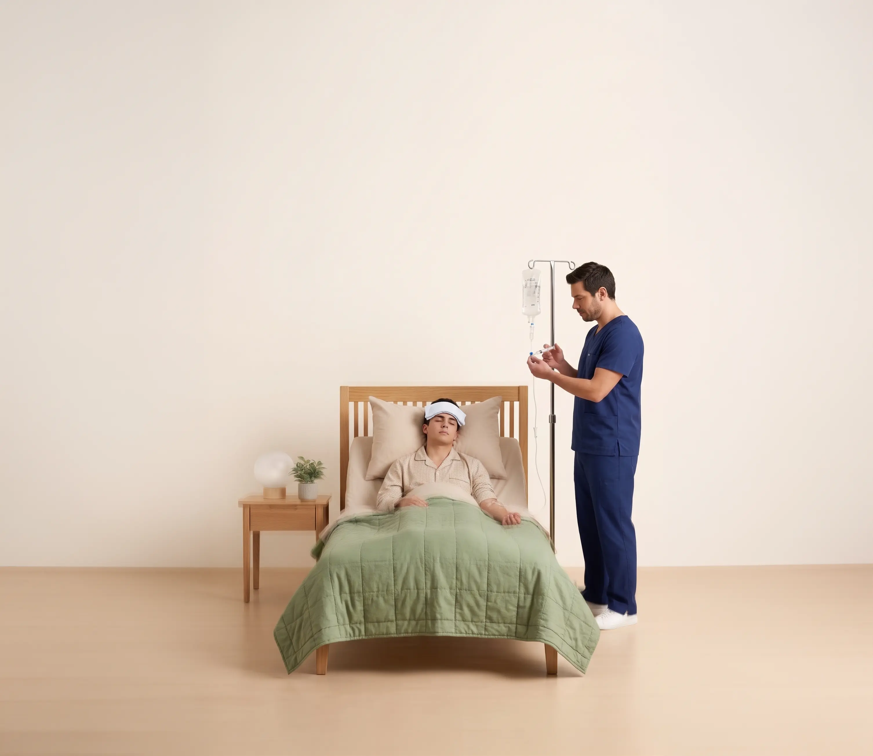Profesional de salud atendiendo a una paciente en su hogar